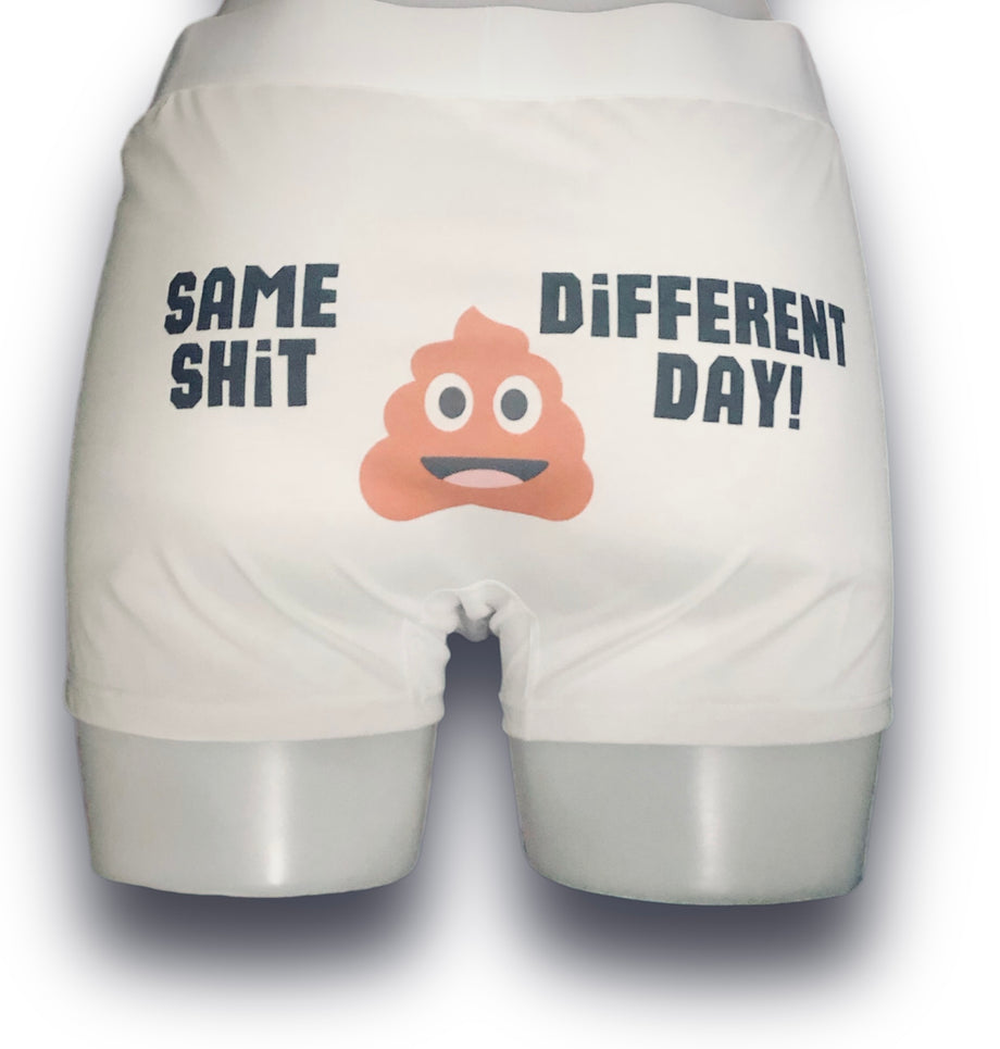 Boxer Shorts Meme Same Shit Different Day Poop Emoji Funny Men's Boxer
